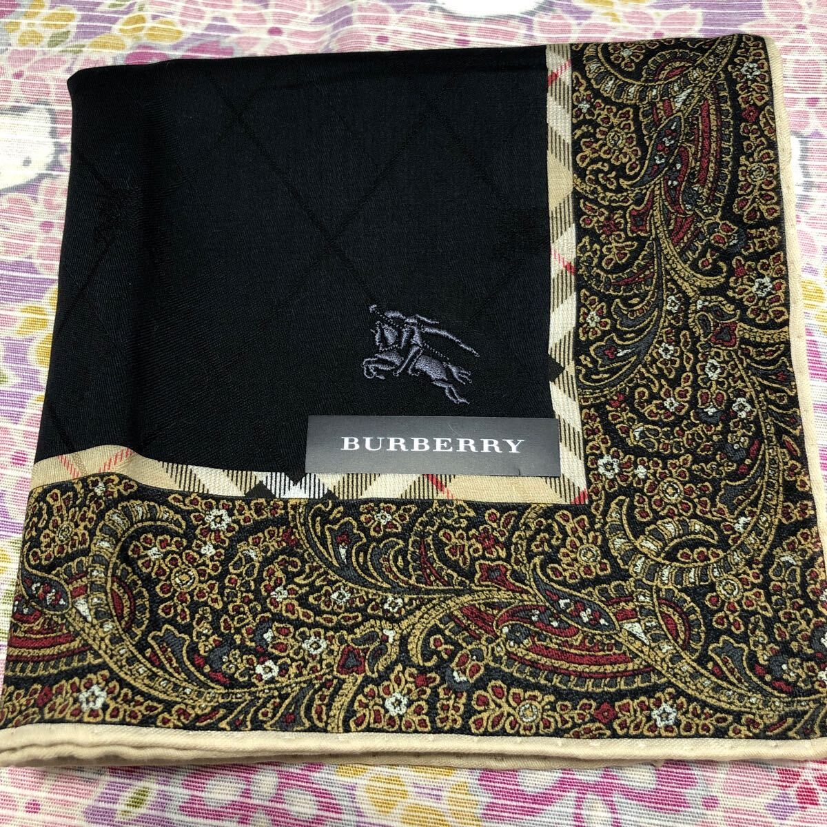  редкость новый товар Burberry большой размер носовой платок 53.noba× шланг Mark вышивка земля узор ткань мужской бесплатная доставка 