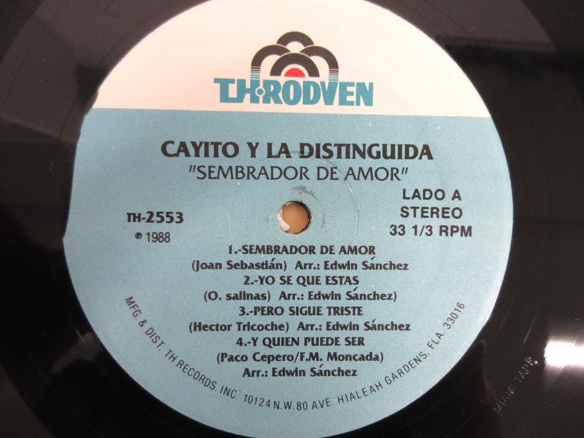 ◇A6842 レコード/LP盤「CAYITO Y LA DISTINGUIDA / Sembrador De Amor」TH-2553 TH-RODVEN RECORDS_画像4