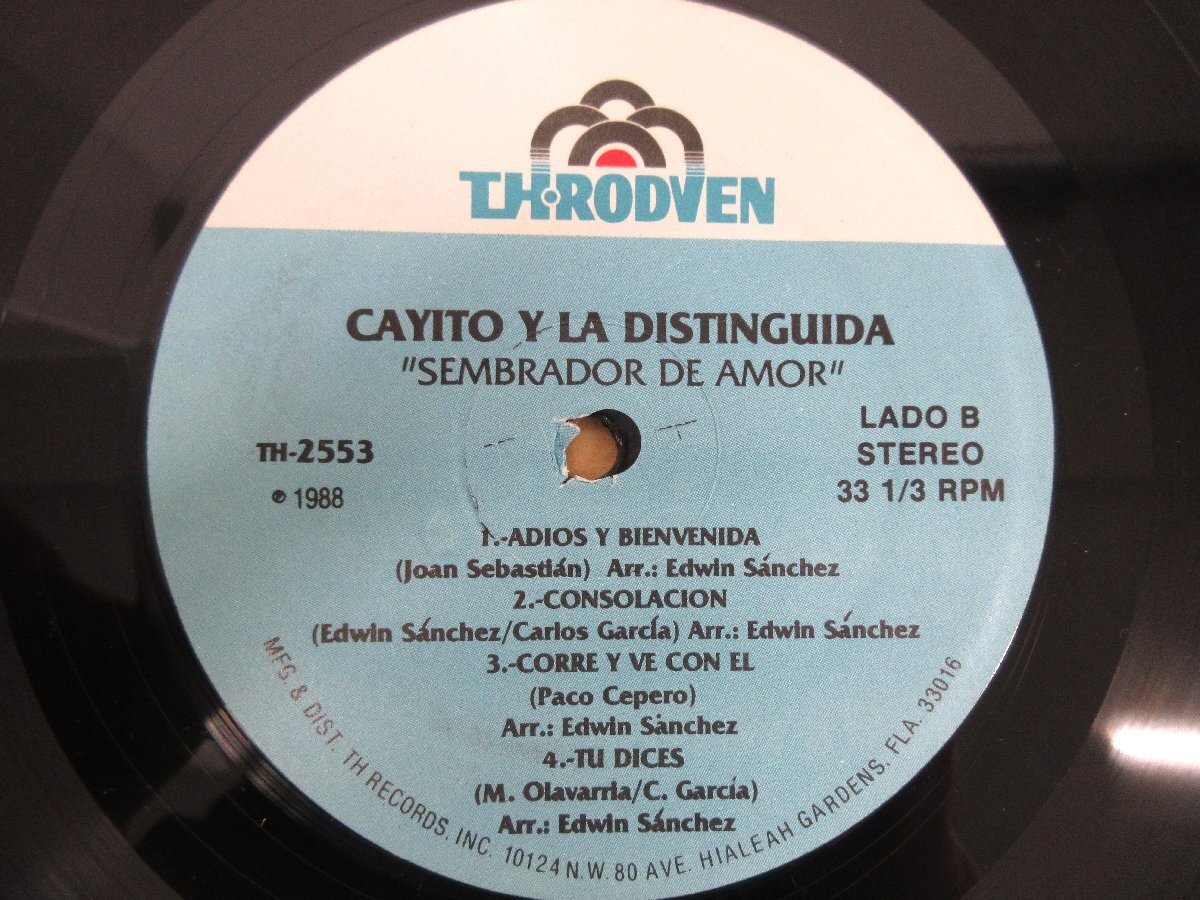 ◇A6842 レコード/LP盤「CAYITO Y LA DISTINGUIDA / Sembrador De Amor」TH-2553 TH-RODVEN RECORDS_画像5