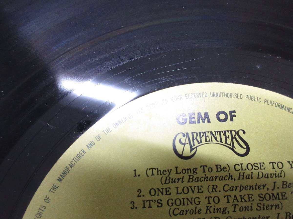 ◇A6874 レコード/LP盤「カーペンターズ CARPENTERS / Gem Of Carpenters【2枚組】」GEM-101～2 A&M RECORDS キング 帯の画像6