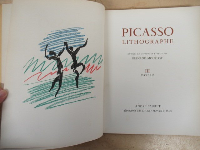 ◇K7009「Picasso Lithographe Notices et Catalogue Ⅲ 1949~1956」リトグラフ2点付 パブロ・ピカソ 画集_画像3