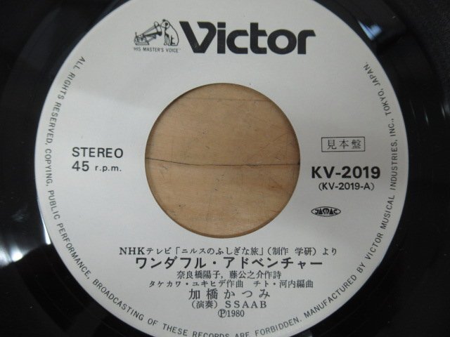 K1079 EPレコード「【見本盤】ニルスのふしぎな旅 ワンダフル・アドベンチャー/ぼくはキャロット」KV-2019の画像5
