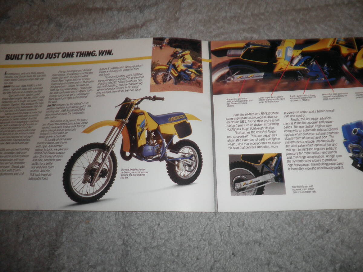 スズキ SUZUKI RM80 RM125 RM250 海外仕様 カタログ★1986★英語版★昭和 レトロ_画像2