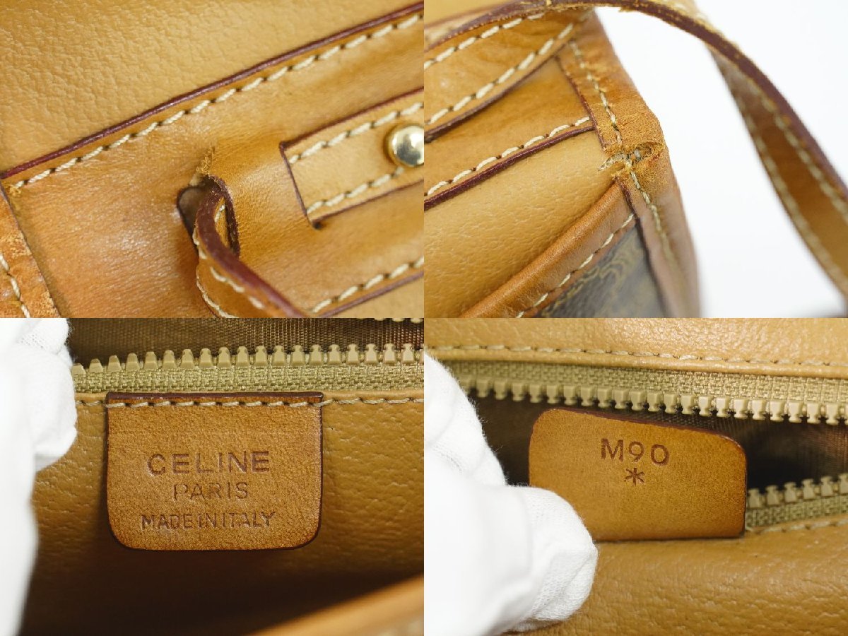 本物 セリーヌ CELINE マカダム 2WAY ショルダーバッグ クラッチバッグ ポシェット PVC ブラウン_画像9