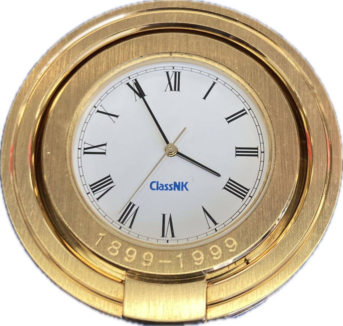 [ прекрасный товар!! не продается!!]Class NK Class enke- настольные часы NIPPON KAIJI KYOKAI 1899-1999 не продается с футляром Gold золотой цвет модный 