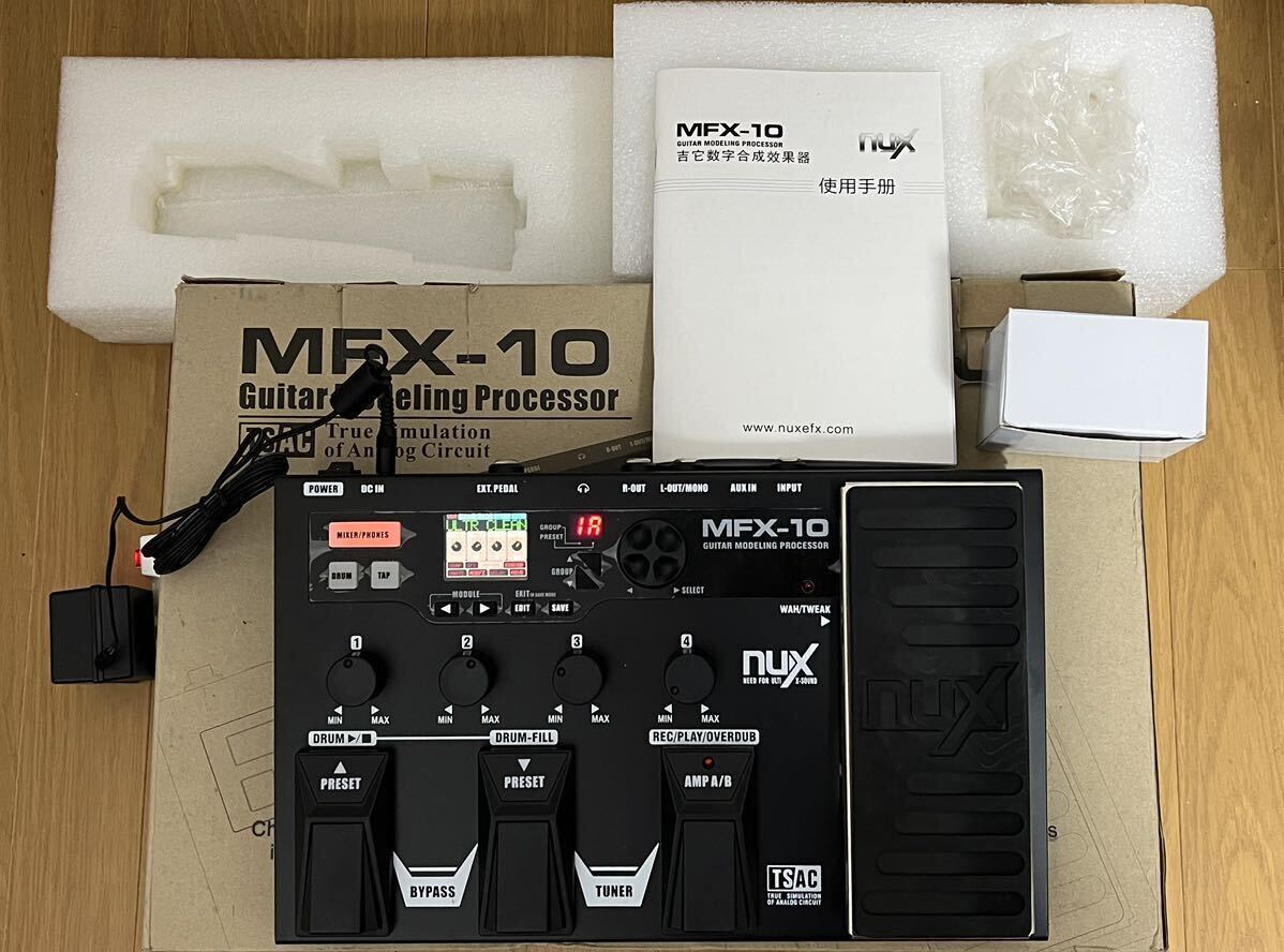 NUX MFX-10 Guitar Multi Effects Processor 元箱マニュアル専用アダプター付属 ギター・マルチエフェクター・ペダル　_画像1