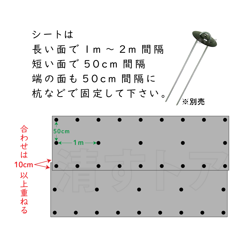 [送料無料] 防草シート サンホワイト 0.5m×50m 耐用年数約3年 除草 雑草対策 草よけシート シンセイ_画像4