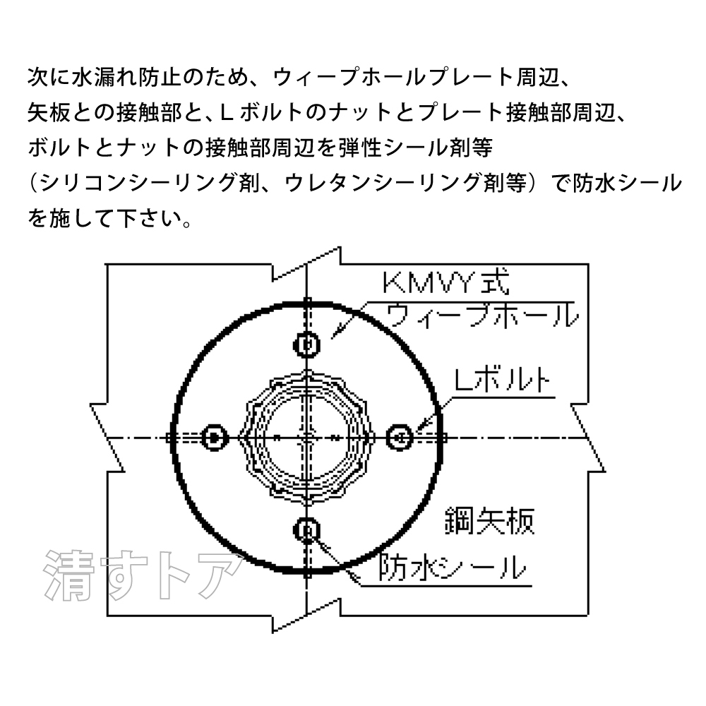 [送料無料] KMVY型ウィープホール 矢板用 呼び径75mm 逆流防止弁付 水抜管 国産_画像5
