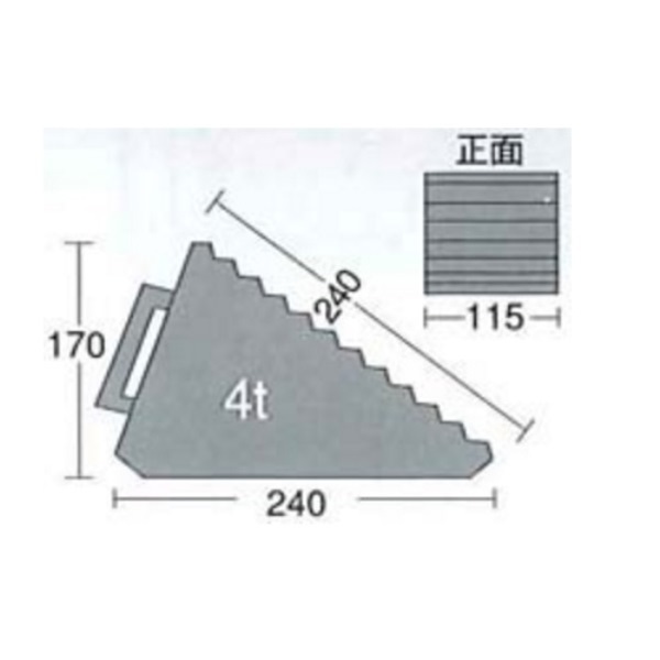 [送料無料] タイヤストッパー 4t用 2個(1個あたり1730円) カーストッパー トラック用品 車輪止 車止め_画像2