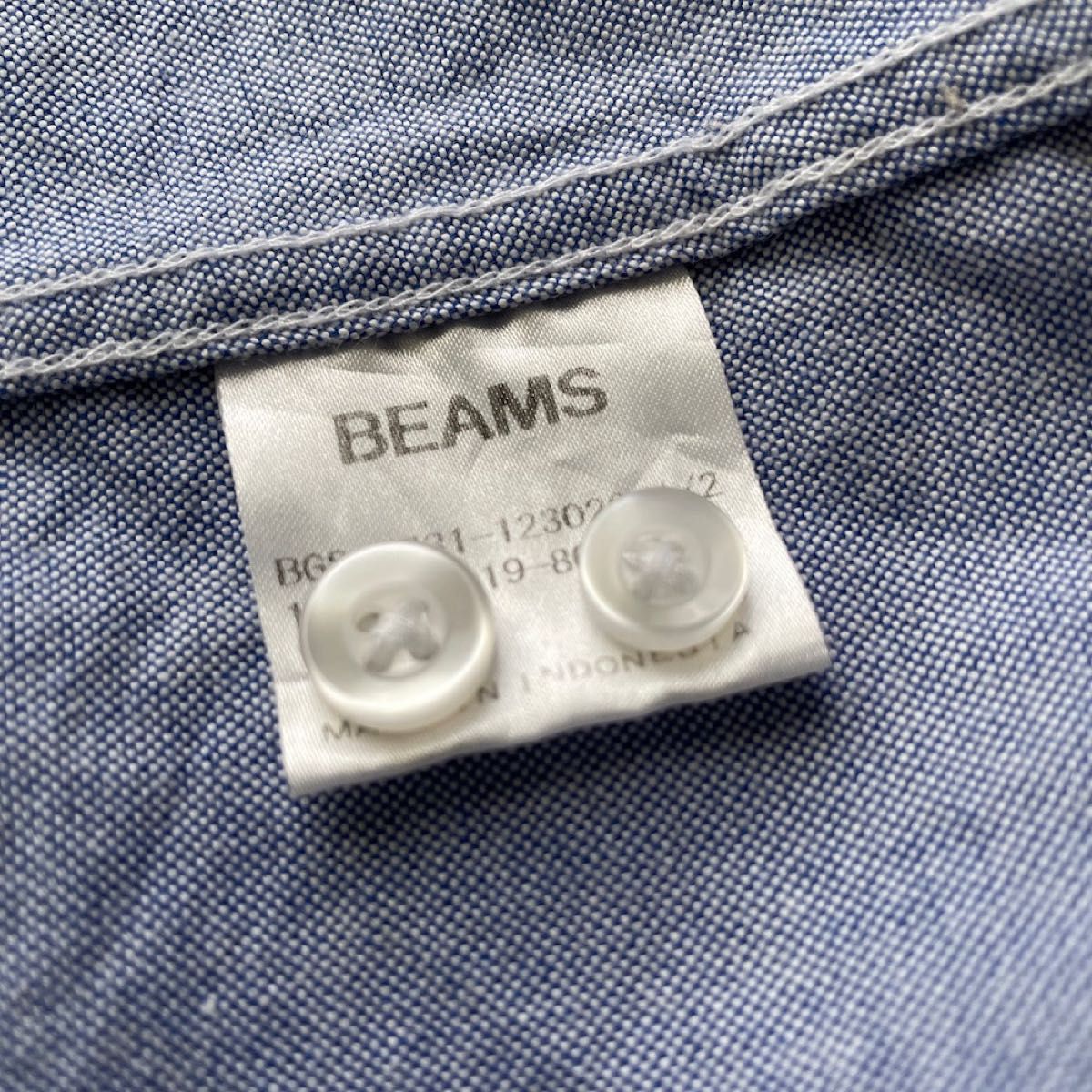 BEAMS ビームス ボタンダウンシャツ Sサイズ トリコロール 長袖シャツ