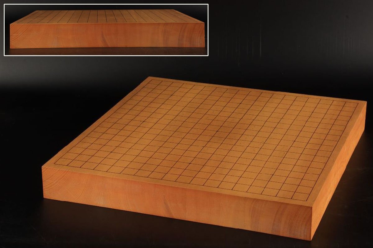 [URA]本榧製将棋盤/厚み5.5cm/約6kg/5-3-198 (検索)骨董/将棋駒/駒台/榧/カヤ/囲碁/将棋/碁笥/娯楽/趣味_画像1