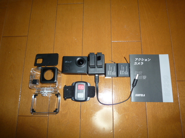 Surfola SF230 アクションカメラ4K 2000万画素 リモコン付き 電池４個付き！_画像5