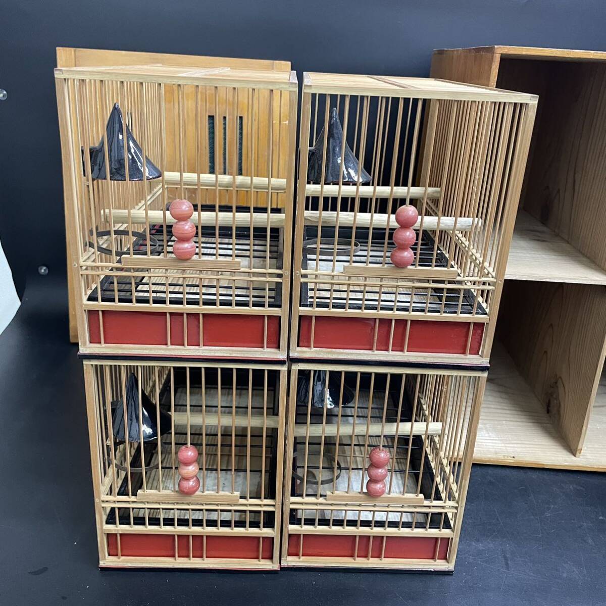 竹籠 鳥籠 手作り メジロ籠 アンティーク 鳥かご4個 ケース 竹 竹籠 鳥籠 手作り メジロ籠 アンティーク 鳥かご4個 ケース 竹