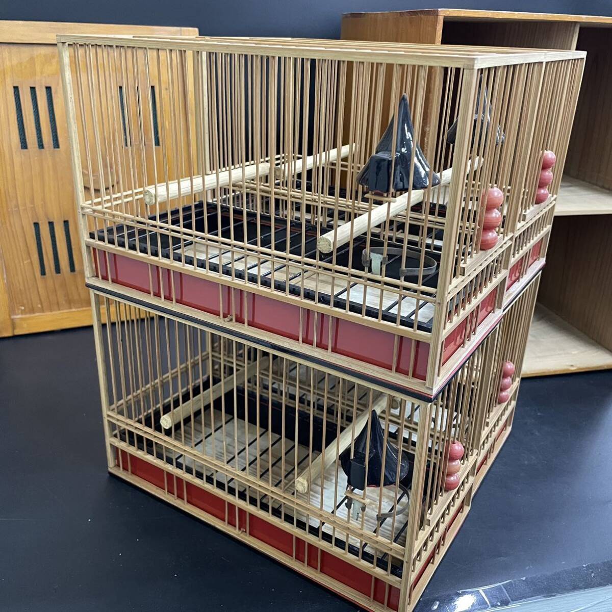 竹籠 鳥籠 手作り メジロ籠 アンティーク 鳥かご4個 ケース 竹 竹籠 鳥籠 手作り メジロ籠 アンティーク 鳥かご4個 ケース 竹
