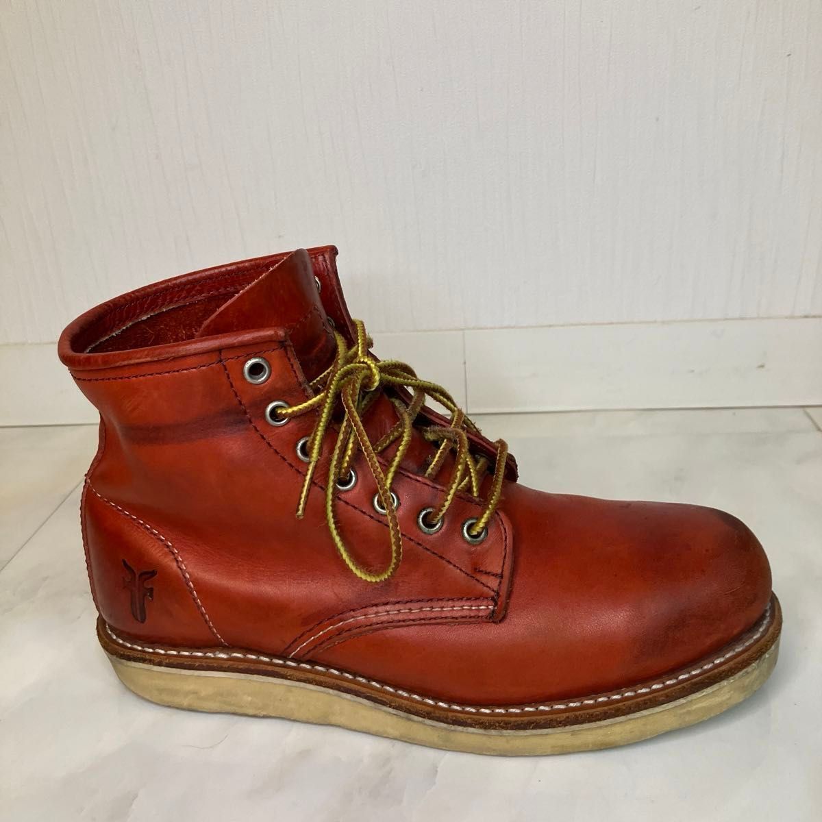 FRYE フライプレーントゥセッター　ワークブーツ　赤茶　ヴィンテージ　中古　25.5cm