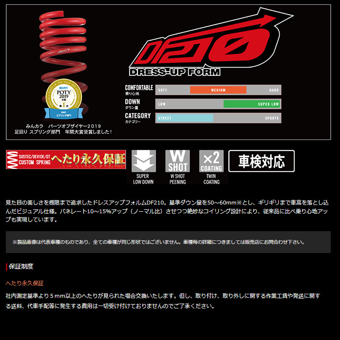 タナベ DF210 ダウンサス ストリーム RN6 tanabe ダウンサス 代引手数料無料 送料無料(沖縄・離島除く)_画像2