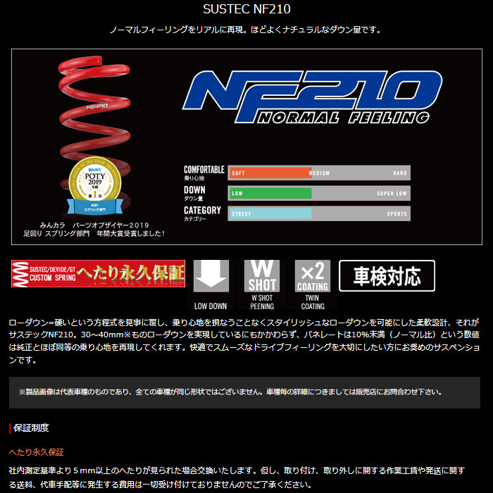 タナベ NF210 ダウンサス クラウンアスリート ARS210 tanabe ダウンサス 代引手数料無料 送料無料(沖縄・離島除く)_画像2