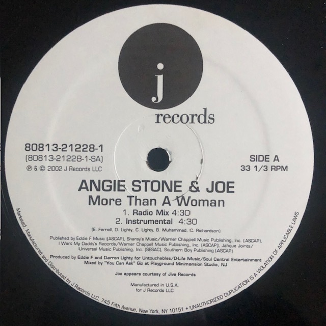 ANGIE STONE & JOE / MORE THAN A WOMAN /Hip Hop/Soul/Funk/2002/12INCH_画像2