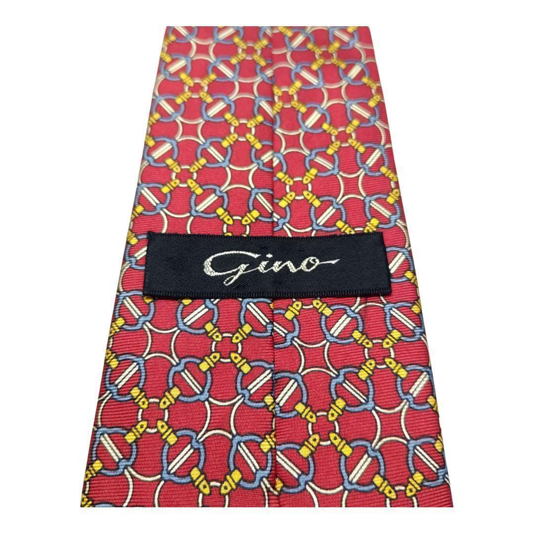 gino ワインレッド 総柄 シルク 国産品 中古 美品_画像5