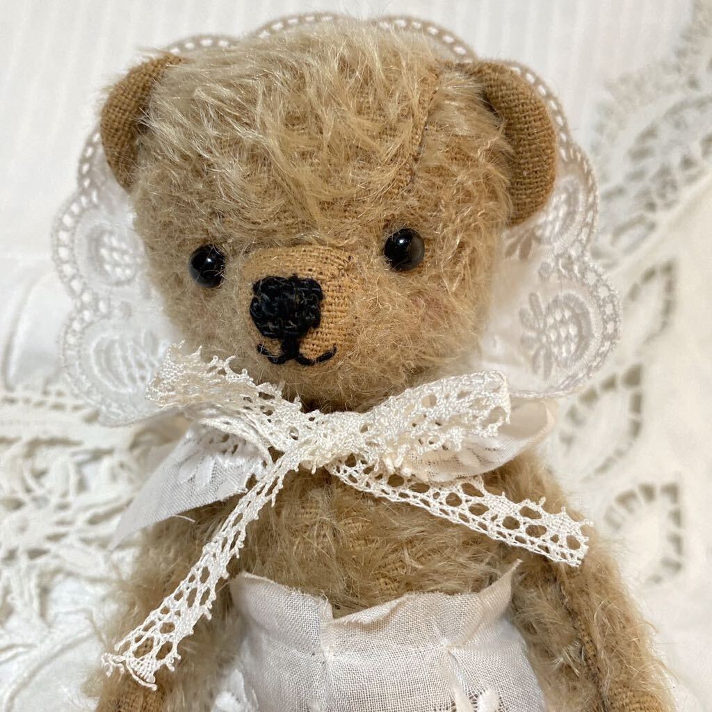  teddy bear hand made ai bear author girl bear 16. soft toy light brown .. antique style 