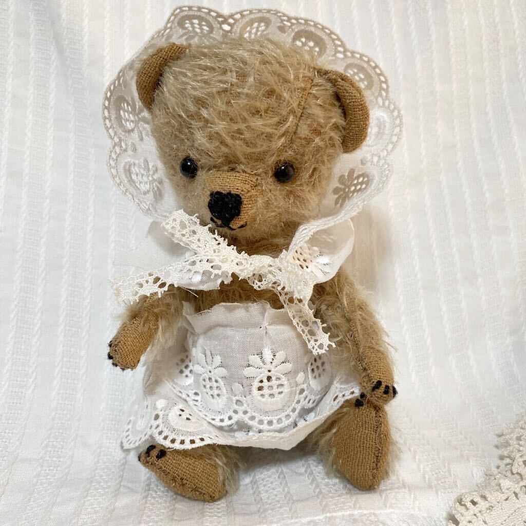  teddy bear hand made ai bear author girl bear 16. soft toy light brown .. antique style 