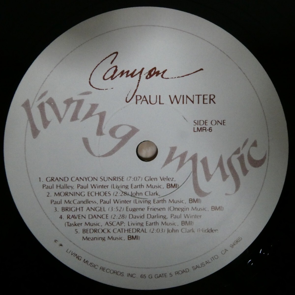 LP5275☆シュリンク/US/Living Music「Paul Winter / Canyon / LMR-6」_画像3