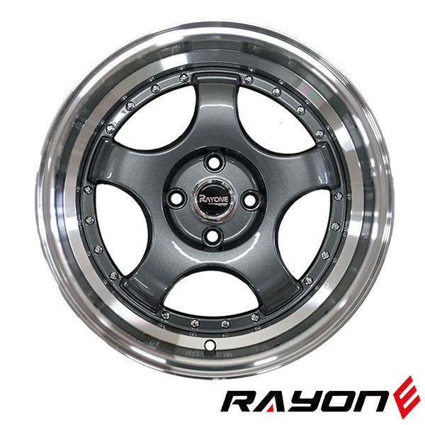 4本セット Rayone Racing 143 16インチ 7J+35 4H PCD100 ガンメタリック アルミホイール_画像1