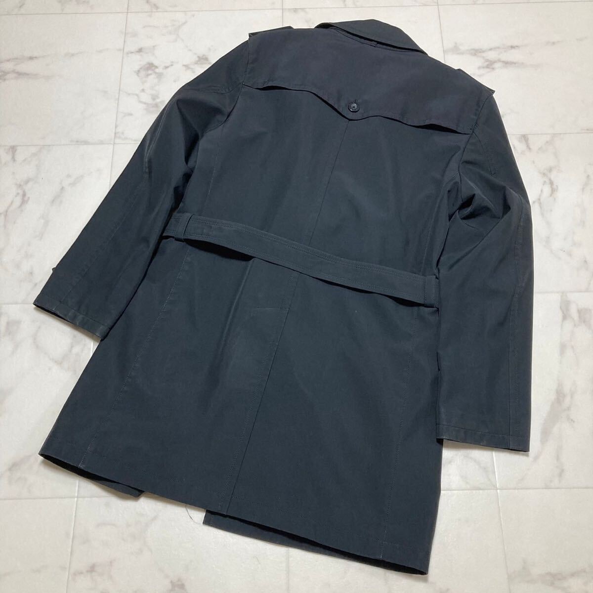 1円〜 美品/廃盤 BURBERRY BLACK LABEL バーバリーブラックレーベル トレンチコート ノバチェック ベルト ブラック Mサイズ 希少 激レア_画像7