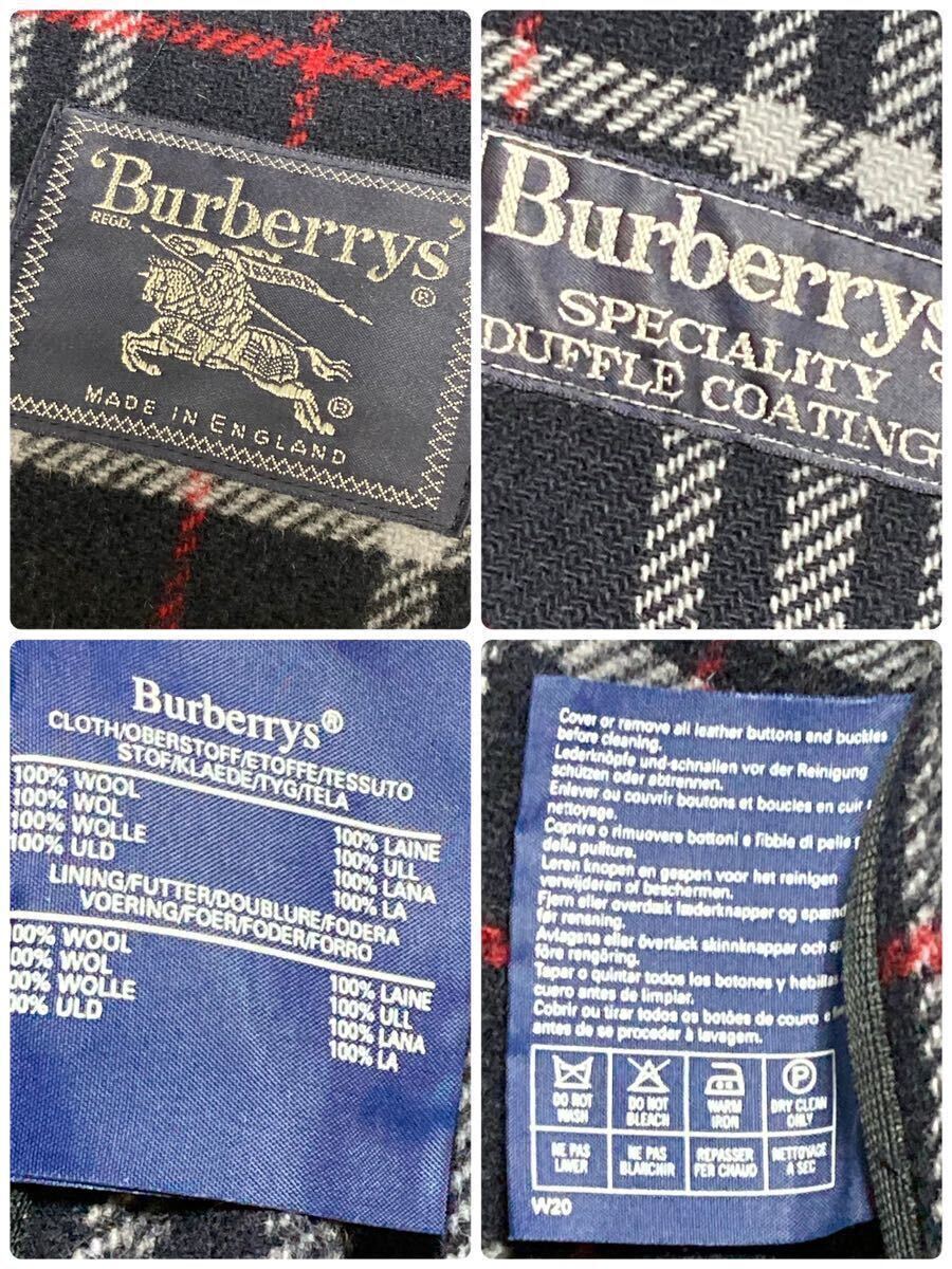 1円〜 極美品/2XL相当 Burberrys バーバリー ダッフルコート 大きいサイズ ネイビー 英国製 スペシャリティ 高級 激レア フード トグル_画像10