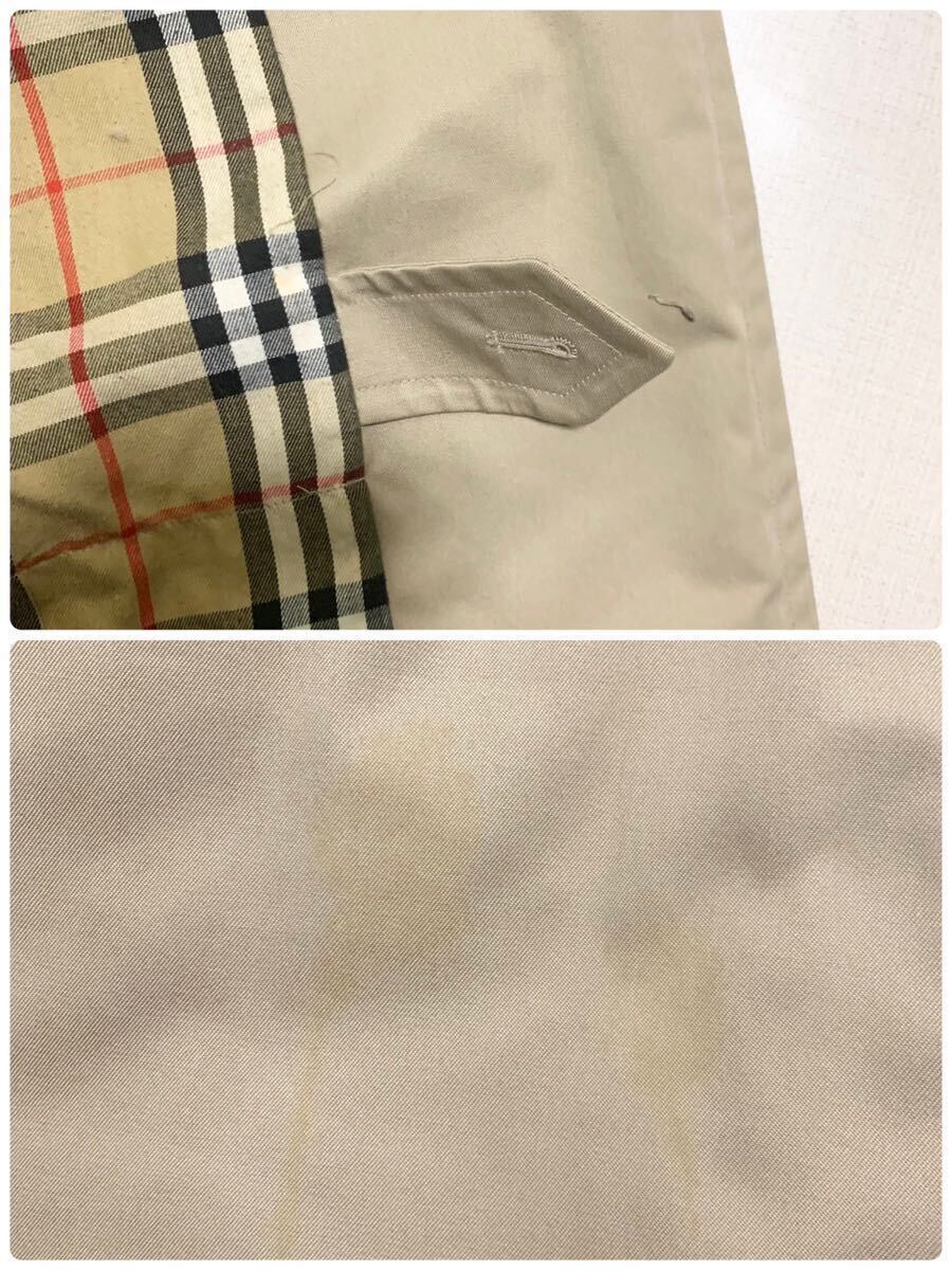 1円〜 美品/希少 BURBERRY LONDON バーバリーロンドン トレンチコート ノバチェック ロング丈 ベージュ ベルト付き 大きいサイズ XL相当_画像10