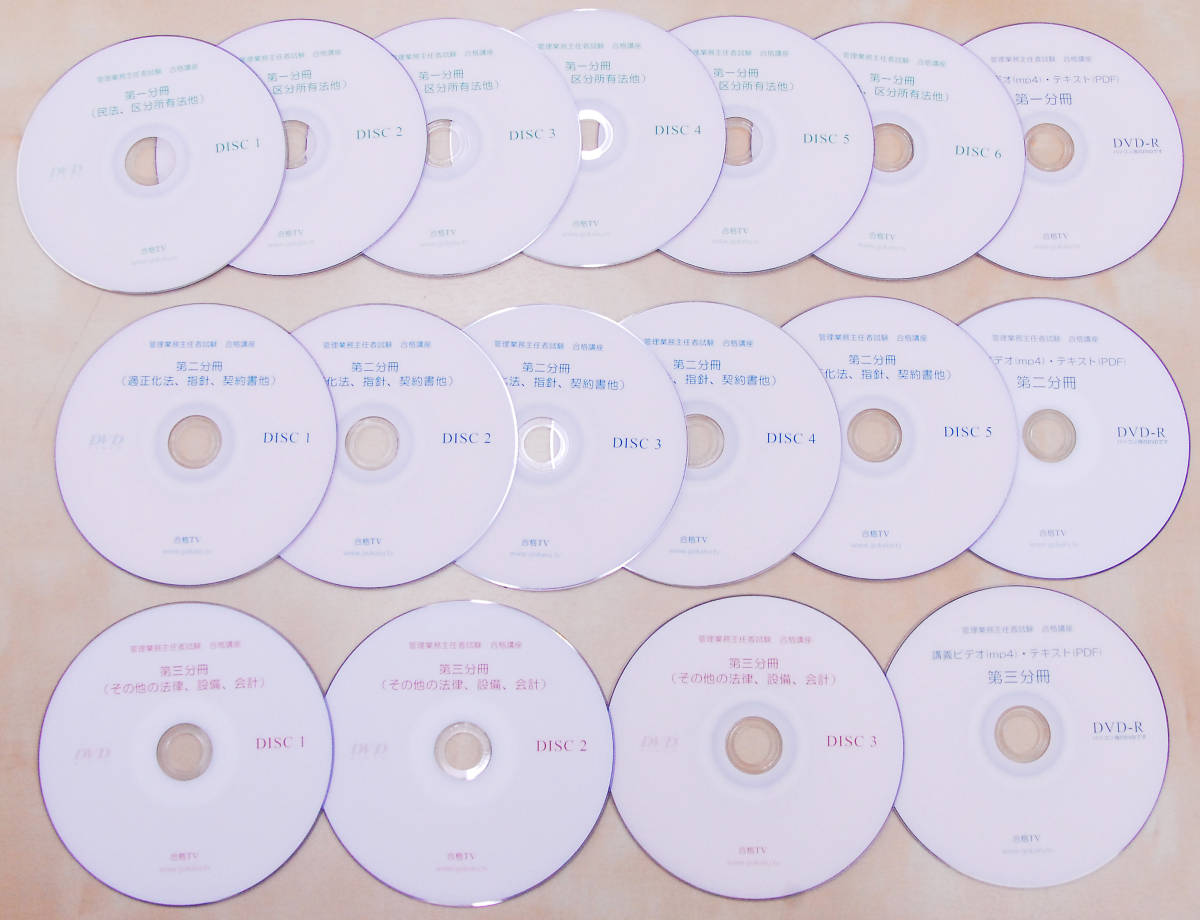 質問サービス付き☆格安！2024年（令和6年）版 管理業務主任者・マンション管理士 DVD18枚セット LECやTACよりも安価！_新品DVD18枚セットをお届けします。