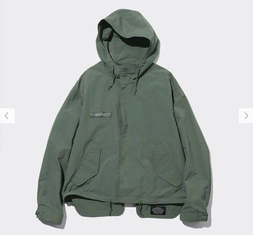 サイズL GU × UNDERCOVER 2WAYオーバーサイズモッズコート OLIVE アンダーカバー