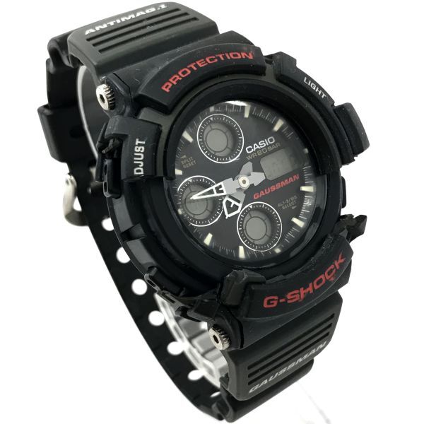 CASIO カシオ G-SHOCK ジーショック GAUSSMAN ガウスマン 腕時計 AW-571-1700 クオーツ アナデジ ブラック カジュアル コレクション 箱付き_画像4