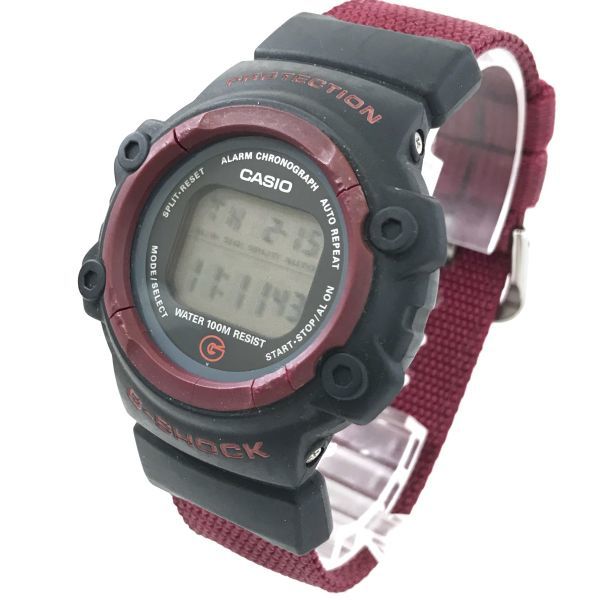 CASIO カシオ G-SHOCK ジーショック 腕時計 DW-640 クオーツ デジタル ラウンド ワインレッド ブラック ウォッチ 電池交換済 動作確認済み_画像3