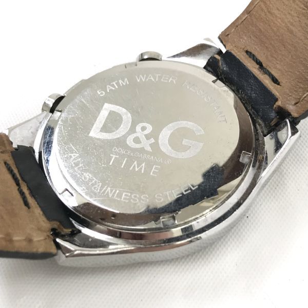 D&G ドルチェ＆ガッバーナ ドルガバ sandpiper サンドパイパー 腕時計 3719770097 クオーツ ブラック シルバー クロノグラフ カレンダー_画像5