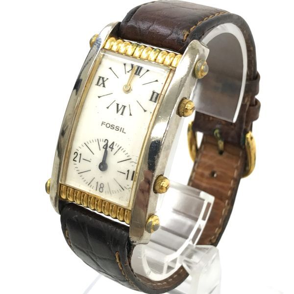 FOSSIL フォッシル 腕時計 TM-6235 クオーツ アナログ スクエア レクタンギュラー ホワイト ヴィンテージ コレクション 個性的 シンプルの画像3