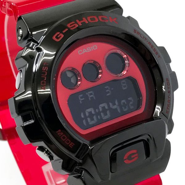 新品 CASIO カシオ G-SHOCK ジーショック 腕時計 GM-6900B-4 クオーツ デジタル ラウンド メタル レッド ブラック 箱付き 動作確認済_画像1