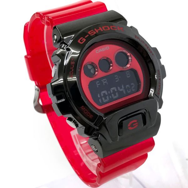 新品 CASIO カシオ G-SHOCK ジーショック 腕時計 GM-6900B-4 クオーツ デジタル ラウンド メタル レッド ブラック 箱付き 動作確認済_画像4
