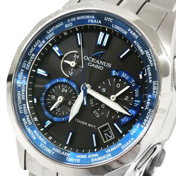 CASIO カシオ OCEANUS オシアナス マンタ 腕時計 OCW-S1400-1A 電波ソーラー タフソーラー チタン マルチバンド6 ブルー 動作確認済