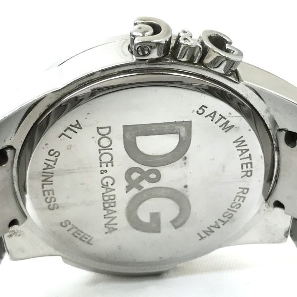 D&G ドルチェ＆ガッバーナ ドルガバ JACK ジャック 腕時計 DW0569 クオーツ アナログ ラウンド ブラック シルバー 電池交換済 動作確認済みの画像6