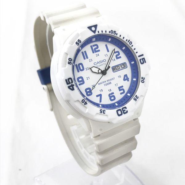 CASIO SPORTS カシオ スポーツ 腕時計 クオーツ MRW-200HC-7B2 チープカシオ チプカシ ホワイト ブルー カレンダー コレクション 動作OK_画像3