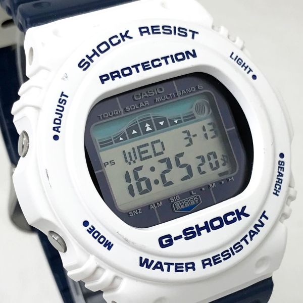 CASIO カシオ G-SHOCK ジーショック G-LIDE 腕時計 GWX-5700SS-7 電波ソーラー タフソーラー マルチバンド6 ホワイト ネイビー 動作確認済