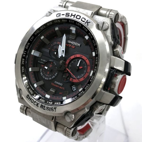 CASIO カシオ G-SHOCK ジーショック MT-G 腕時計 MTG-S1000D-1A4 電波ソーラー タフソーラー マルチバンド6 ブラック レッド 動作OK_画像2