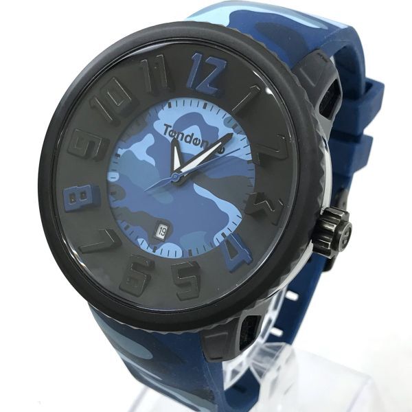  прекрасный товар Tendence Tendence наручные часы N04V кварц дыра ro ground голубой камуфляж календарь модный часы батарейка заменена рабочее состояние подтверждено 