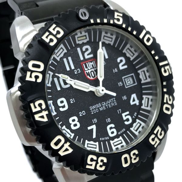 美品 LUMINOX ルミノックス 腕時計 クオーツ NAVY SEALS ネイビーシールズ SERIES 3150 アナログ ブラック 箱付 電池交換済 動作確認済の画像1