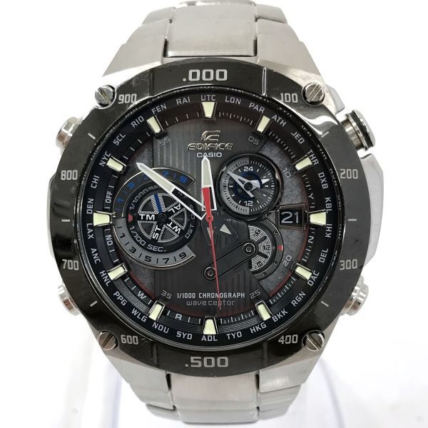 CASIO カシオ EDIFICE エディフィス 腕時計 EQW-M1100DB-1A 電波ソーラー タフソーラー アナログ ラウンド マルチバンド6 動作確認済み_画像2