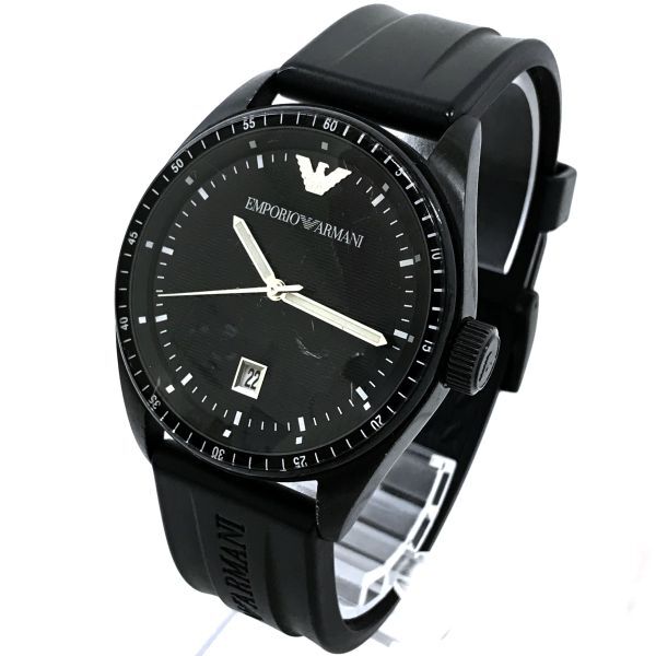 EMPORIO ARMANI Emporio Armani наручные часы AR0683 кварц дыра ro ground черный коллекция батарейка заменена рабочее состояние подтверждено 