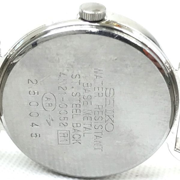 SEIKO セイコー 腕時計 4N21-0052 クオーツ アナログ ラウンド ホワイト シルバー ウォッチ レディース シンプル 電池交換済み 動作確認済の画像6