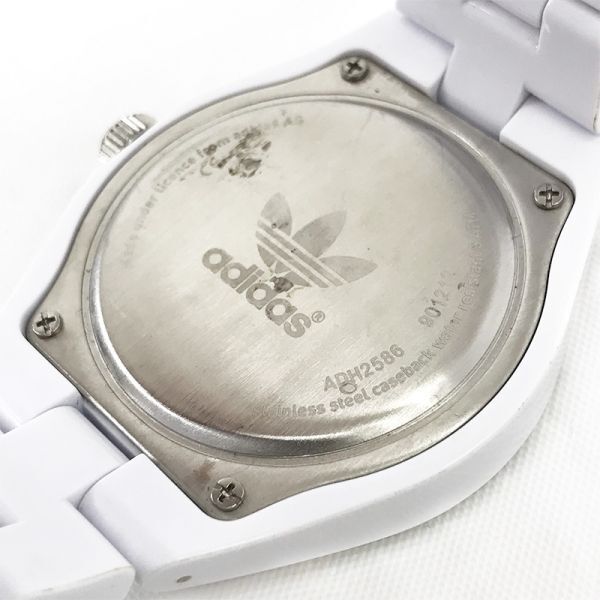adidas アディダス 腕時計 ADH2586 クオーツ アナログ ラウンド ホワイト コレクション カレンダー 5気圧防水 電池交換済み 動作確認済み_画像6