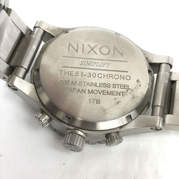 NIXON ニクソン SIMPLIFY THE51-30 腕時計 クオーツ アナログ ラウンド パープル クロノグラフ スモールセコンド ビッグフェイス 動作OK_画像6
